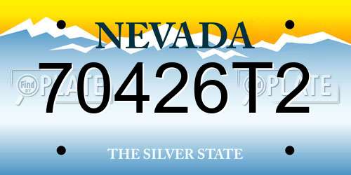 70426T2 Nevada License Plate