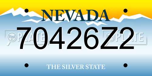 70426Z2 Nevada License Plate