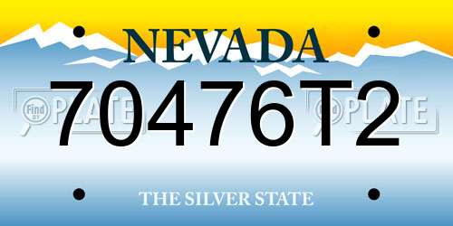 70476T2 Nevada License Plate
