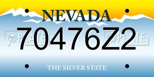 70476Z2 Nevada License Plate