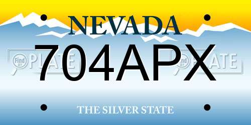 704APX Nevada License Plate