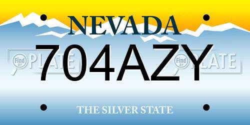 704AZY Nevada License Plate