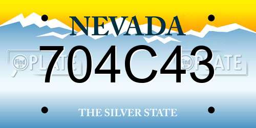 704C43 Nevada License Plate