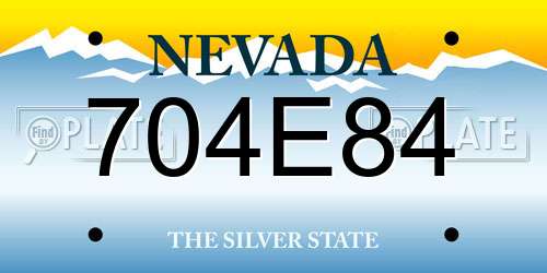 704E84 Nevada License Plate