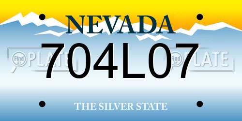 704L07 Nevada License Plate
