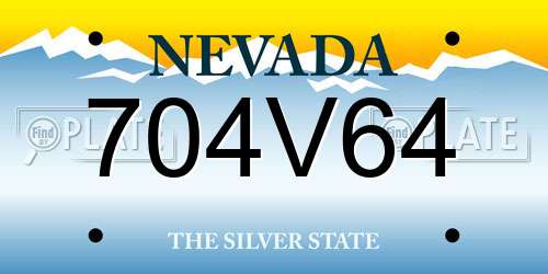 704V64 Nevada License Plate