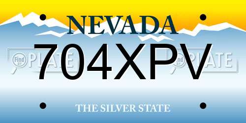 704XPV Nevada License Plate