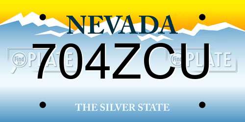 704ZCU Nevada License Plate