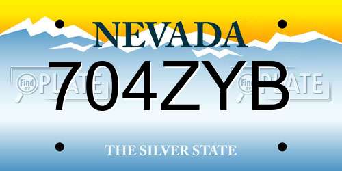 704ZYB Nevada License Plate