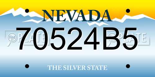 70524B5 Nevada License Plate