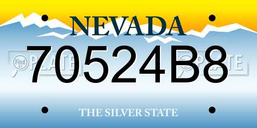 70524B8 Nevada License Plate