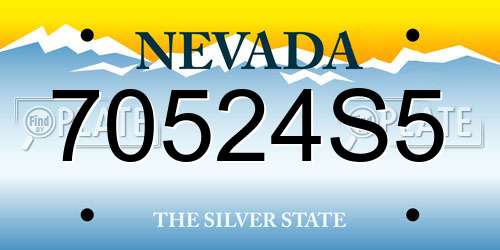 70524S5 Nevada License Plate
