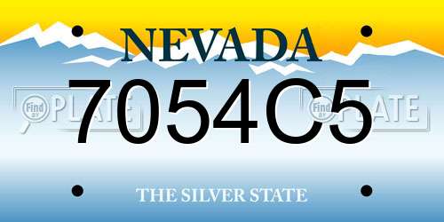 7054C5 Nevada License Plate
