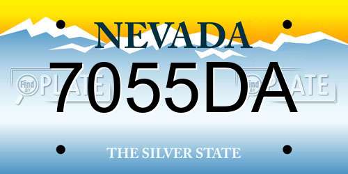 7055DA Nevada License Plate