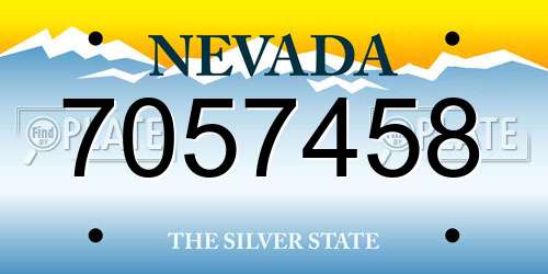 7057458 Nevada License Plate