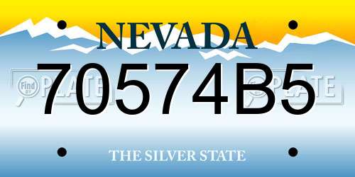 70574B5 Nevada License Plate