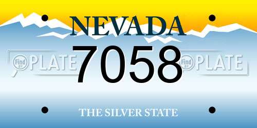 7058 Nevada License Plate