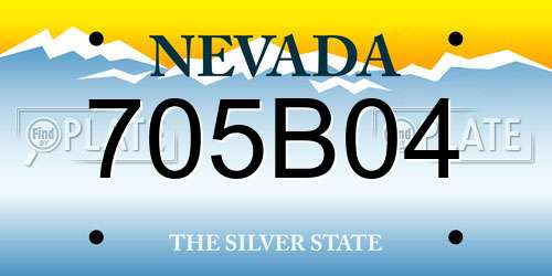 705B04 Nevada License Plate