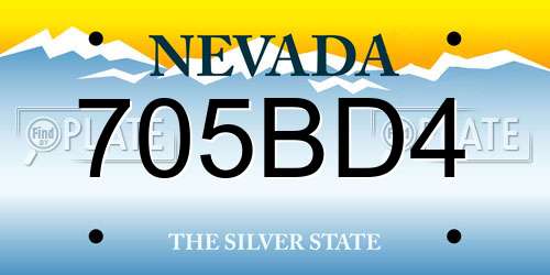 705BD4 Nevada License Plate