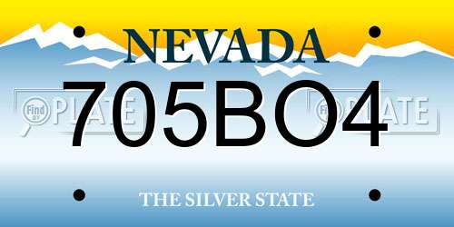 705BO4 Nevada License Plate