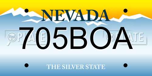 705BOA Nevada License Plate