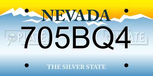 705BQ4 Nevada License Plate
