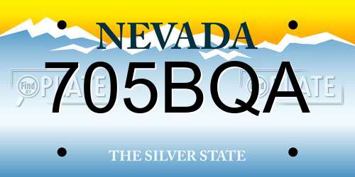 705BQA Nevada License Plate