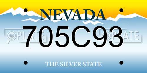 705C93 Nevada License Plate