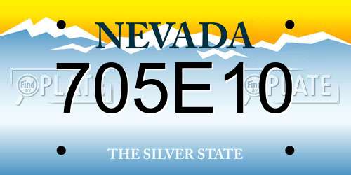 705E10 Nevada License Plate