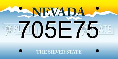 705E75 Nevada License Plate