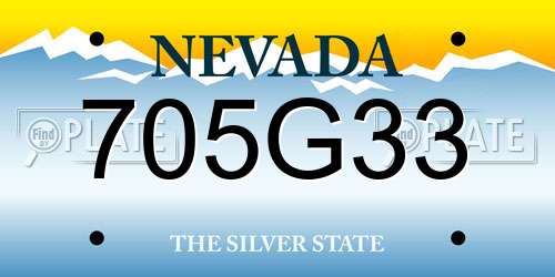 705G33 Nevada License Plate