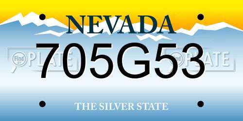 705G53 Nevada License Plate