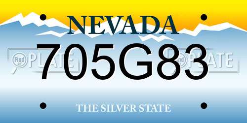 705G83 Nevada License Plate