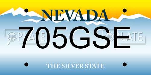 705GSE Nevada License Plate