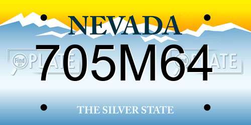 705M64 Nevada License Plate