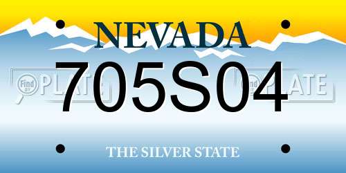 705S04 Nevada License Plate