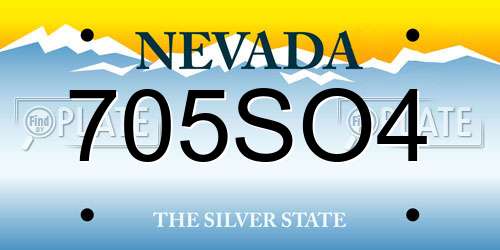 705SO4 Nevada License Plate