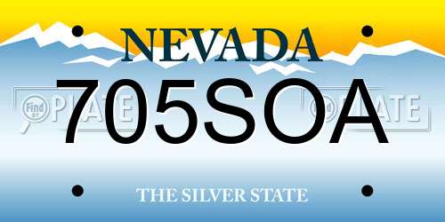 705SOA Nevada License Plate