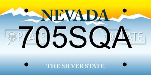 705SQA Nevada License Plate