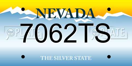 7062TS Nevada License Plate