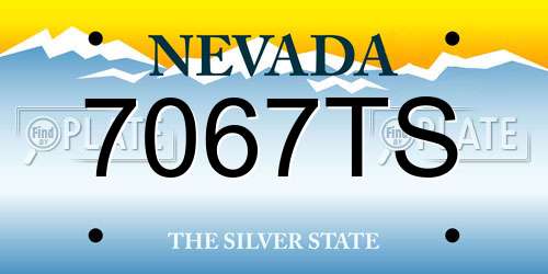 7067TS Nevada License Plate
