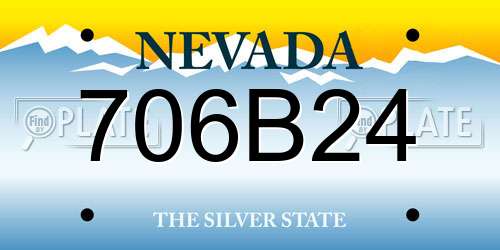 706B24 Nevada License Plate
