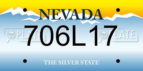 706L17 Nevada License Plate