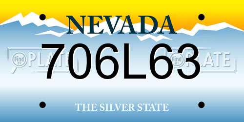 706L63 Nevada License Plate