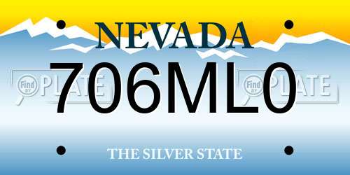 706ML0 Nevada License Plate