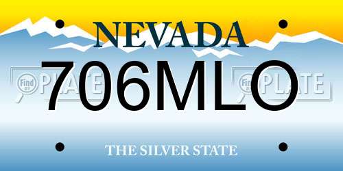 706MLO Nevada License Plate