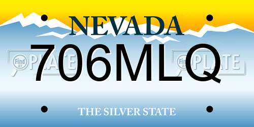 706MLQ Nevada License Plate