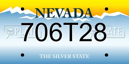 706T28 Nevada License Plate
