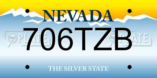 706TZB Nevada License Plate