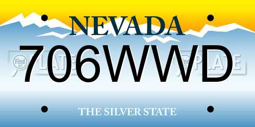 706WWD Nevada License Plate